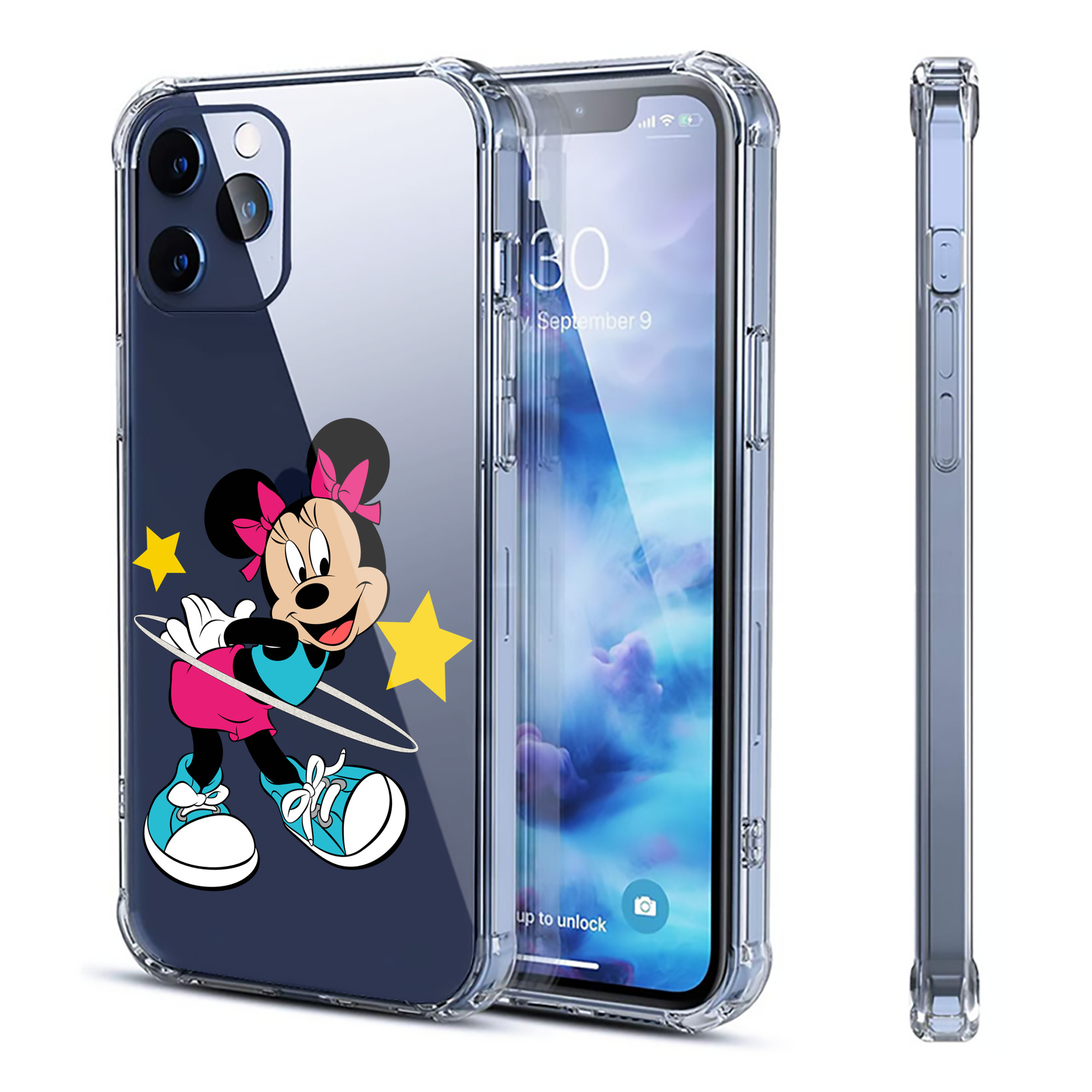 （画像用） ミッキーマウス Mickey Mouse 【iPhone 12シリーズ対応】透明スマホケース（クリアソフトケース）